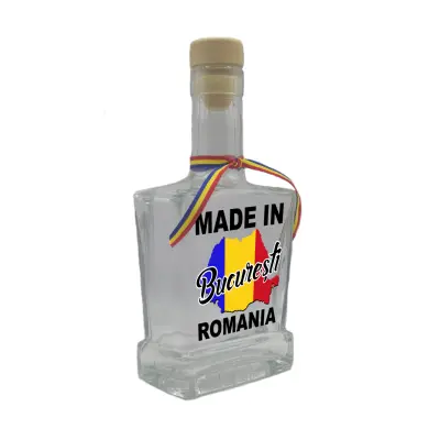 Made in bucuresti romania, sticla cu mesaj plata, 500 ml, model divgs179 06 06